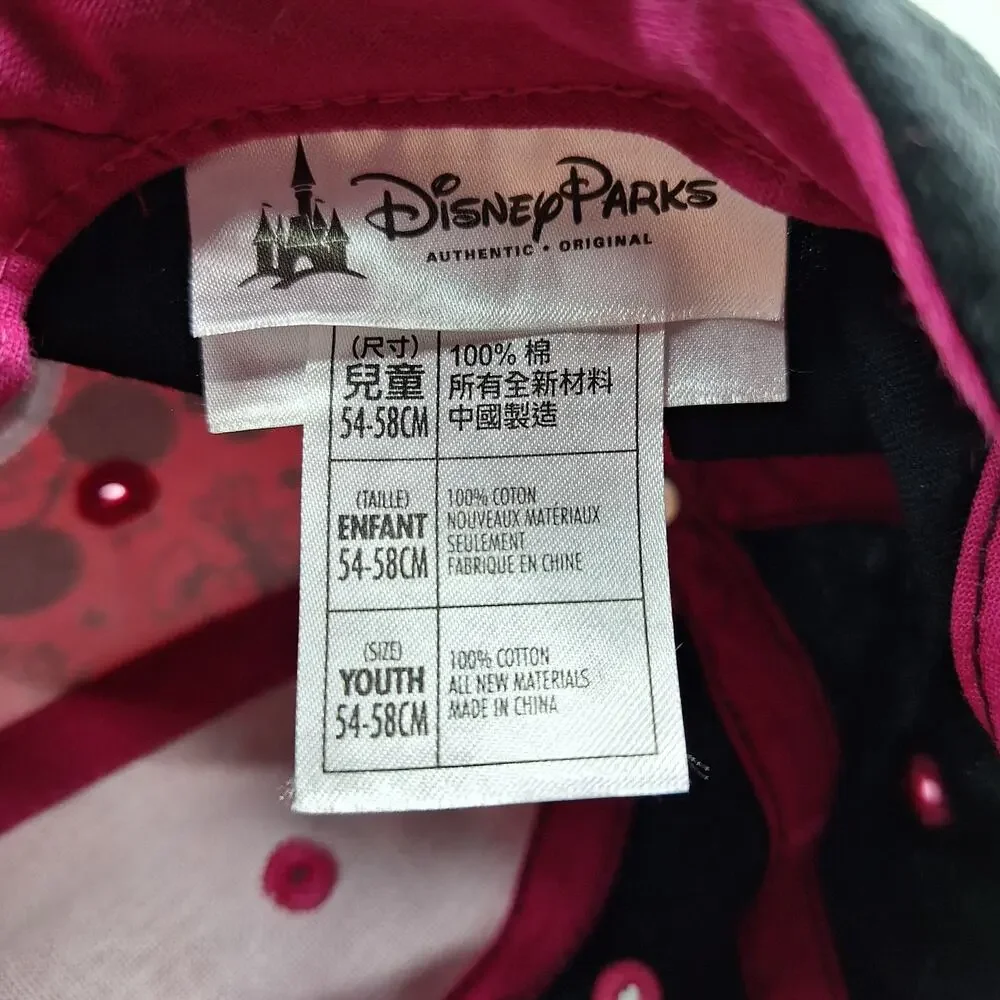 Disney Parks Hat Cap Youth Pink Mickey Mouse Rhinestone Strapback Baseball Bling